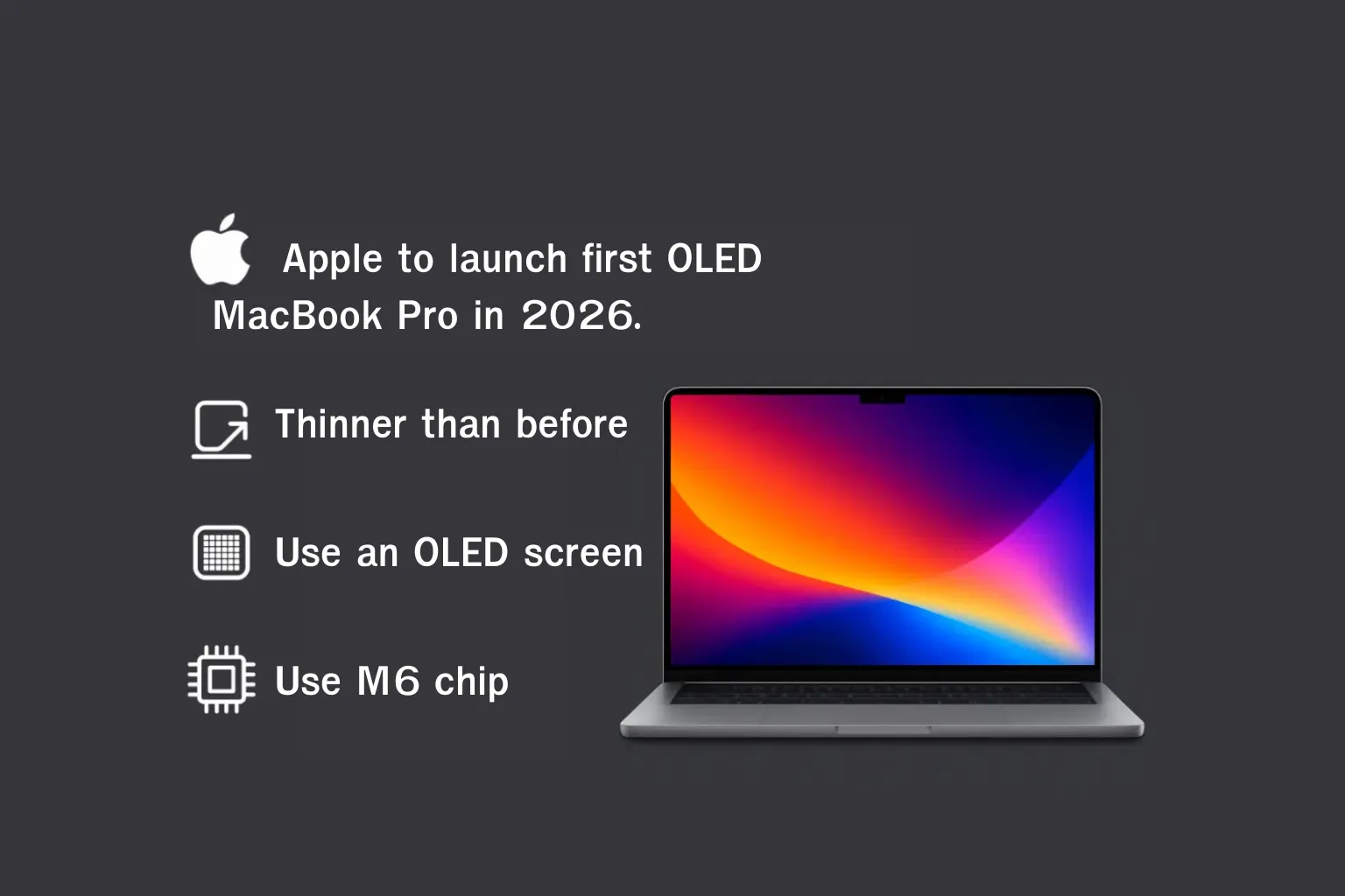 Apple กำลังพัฒนา MacBook Pro จอ OLED คาดเปิดตัวปี 2026
