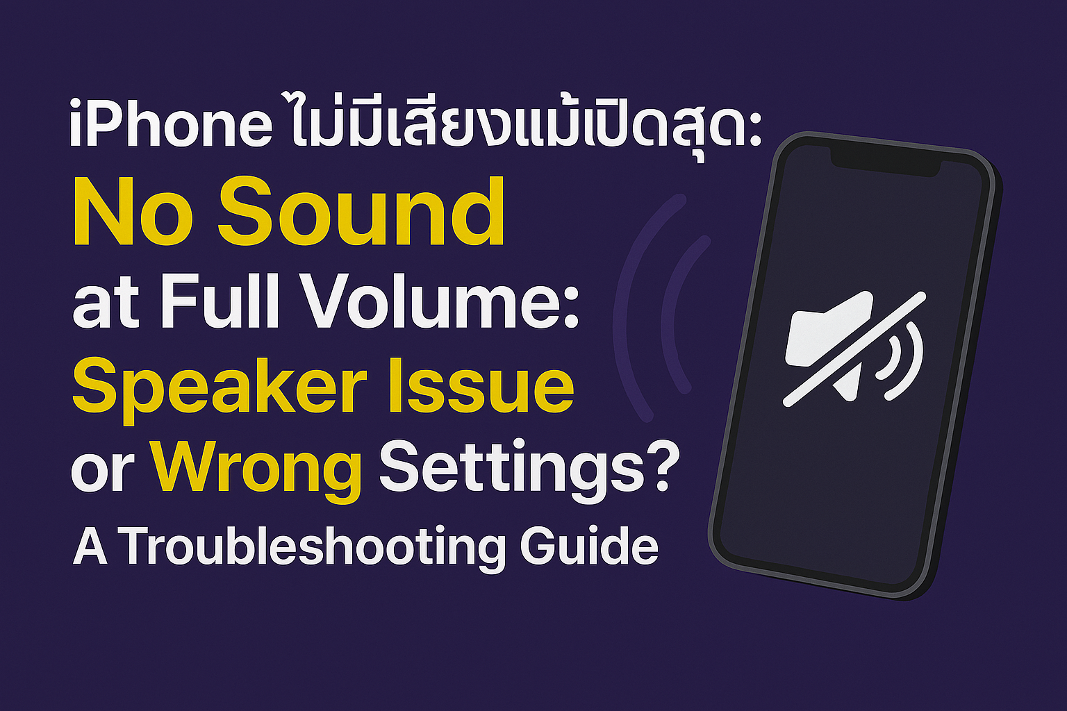 iPhone ไม่มีเสียงแม้เปิดสุด: ลำโพงเสียหรือตั้งค่าผิด? คู่มือแก้ไขปัญหา